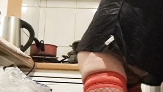 Wife in kitchen teasing husband to have sex while he watches - 13 image