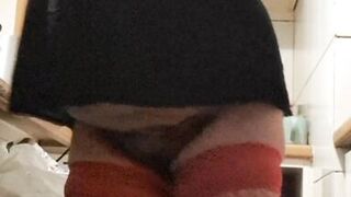 Wife in kitchen teasing husband to have sex while he watches - 14 image