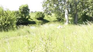 Milf sexy woman sunbathing naked on river bank. Naked in public. Wild beach Nudist. Ass. Pussy. Blonde. Doggystyle. Outside. POV - 10 image
