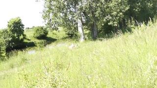 Milf sexy woman sunbathing naked on river bank. Naked in public. Wild beach Nudist. Ass. Pussy. Blonde. Doggystyle. Outside. POV - 5 image