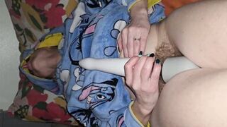 Before bed time, the wife masturbates using a magic wand - 15 image