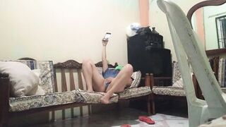 A mature stepmother with a plump ass and big tits masturbates at home on the couch. Do you want to fuck her? PAWG. ASMR. BBW. amateur fetish 2 - 3 image