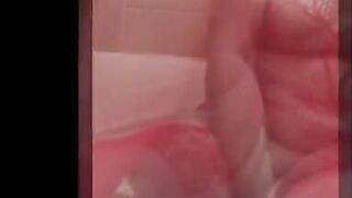 My chubby wife in red fishnets