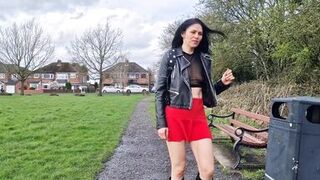 Public nudity with no panties so you can see my pussy and peeing - 2 image