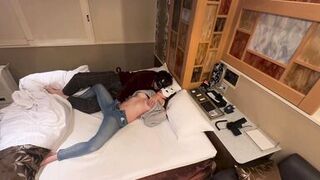 - Get excited and have sex without taking off your jeans and ejaculate a large amount on your face