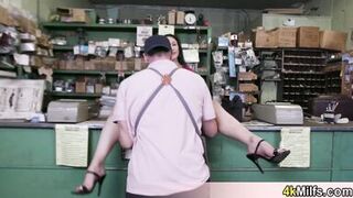 Busty nympho housewife cant wait to be fucked so she goes into the shop of her hubby - 3 image