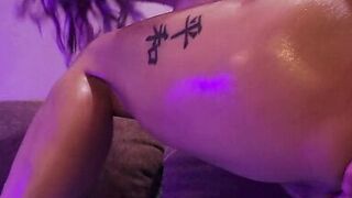 Let's rub oil on my body while I strip down for you