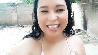 I receive home horny from the street to watch a chap whose dick was showing in his panties, and I go str8 to the patio to masturbate outdoors, my slit is juicy with the want for large cocks. I wish u to fuck me, do u dare?