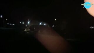 Street hotty abased and bonks a fake cock for a hunk on the street