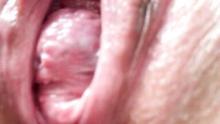 Her swollen creamy cunt is delicious. Eating a puffy aroused pussy. Extreme close-up. - 8 image