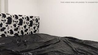 Dildo fucking with oil and big natural udders