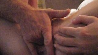 Playing with her big clit and wet pussy while she jerks off my big dick! - 15 image