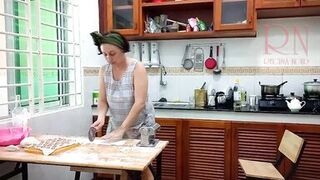 Ravioli Time! Naked Cooking. Regina Noir, a nudist cook at nudist hotel resort. Nude maid. Naked housewife. Scene 1 - 10 image
