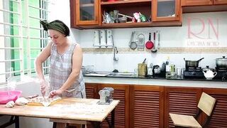 Ravioli Time! Naked Cooking. Regina Noir, a nudist cook at nudist hotel resort. Nude maid. Naked housewife. Scene 1 - 7 image