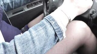 Squirt. Sexy MILF stopped car on side of road and masturbates wet pussy to strong orgasm. Squirting. Fingering - 2 image