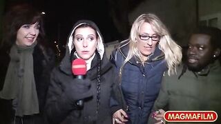 Public Interracial Milf sex