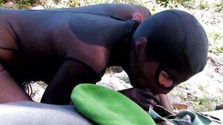 Mountain climber meets a bitch in heat!