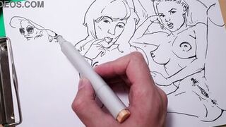 Drawing Technique , Female Figure , process erotic sketching