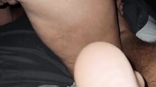 Sexy milf lets me jerk off to her ass bent over and sucks my cock