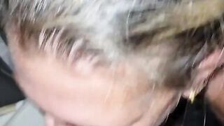 Sexy milf lets me jerk off to her ass bent over and sucks my cock