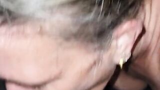 Sexy milf lets me jerk off to her ass bent over and sucks my cock