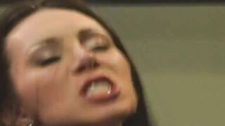 Busty brunette Rayveness very naughty enjoying the cumshot - 12 image