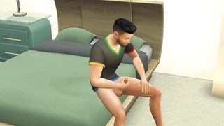 Step mom and StepSon fucks | StepSon goes to visit his father and stepmother, stepson masturbates in his room, stepmother catches him and helps him by having sex with him - 3 image