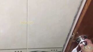 I catch my stepsister masturbating in the bathroom. I blackmail her to fuck her. Hard sex with my stepsister.