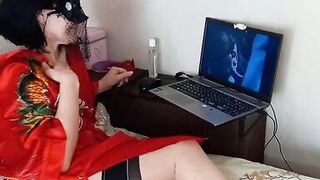 Ledi Leda watches porn videos and fondles herself 1
