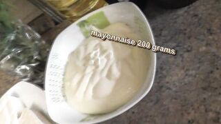 In transparent peignoir without panties and bra, nude mom Milf Frina continues to cook naked in kitchen. Today on menu is salad of chicken breast and champignons.