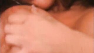 Sexy brunette whore slips dildo inside her wet pussy