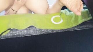 Doble penetration whith dildo and cook and Cum in the ass