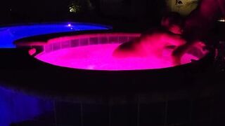 Valentines Day sex with wife in hot tub and bed room with pussy eating and cock sucking.