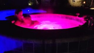 Valentines Day sex with wife in hot tub and bed room with pussy eating and cock sucking.