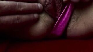 Showing my Hairy Pussy Close Up American Milf 04