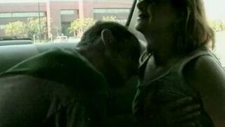 Brunette beauty sucks stud's cock then he licks her cunt