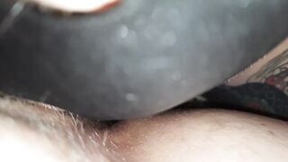 Eating her fat hairy pussy till she cums