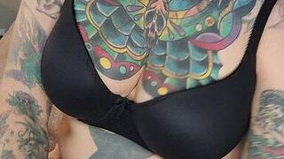 I strip and fuck my pussy hard with my big blue dildo.