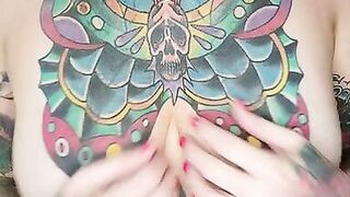 I strip and fuck my pussy hard with my big blue dildo.