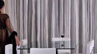 Kira Queen seduced her neighbor and fucked on the dinner table