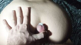 Korean girl jerking off dick close-up