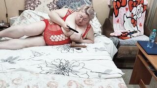 wife masturbation with big tits ,ass and big hairy cunt - 4 image