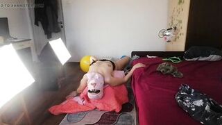 Amateur wife crazy dance in the house naked. Hot wife cuts off her clothes. - 10 image