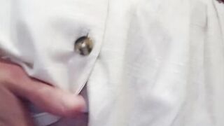 Hairy pussy in department store.