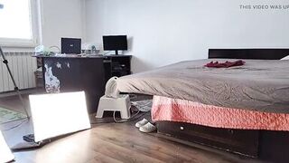 Sexy Latina Having Fun Trying on Clothes and Cutting Them. - 7 image