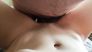 Real sex close-up and squirt of a beauty on the kitchen table