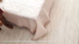 Licked pussy friend's mom for debts (hard sex, double cum, chastity belt)