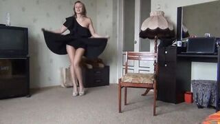 Watch this MILF strip down and reveal her hot pussy in a steamy strip show