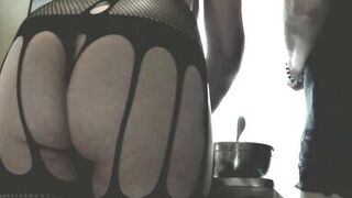 Konstanzia & Assol26 - Two kinky MILFs in kitchen kissing and preparing a red fish appetizer - 12 image