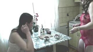 Assol26 & Konstanzia share a steamy kiss & cake in the kitchen